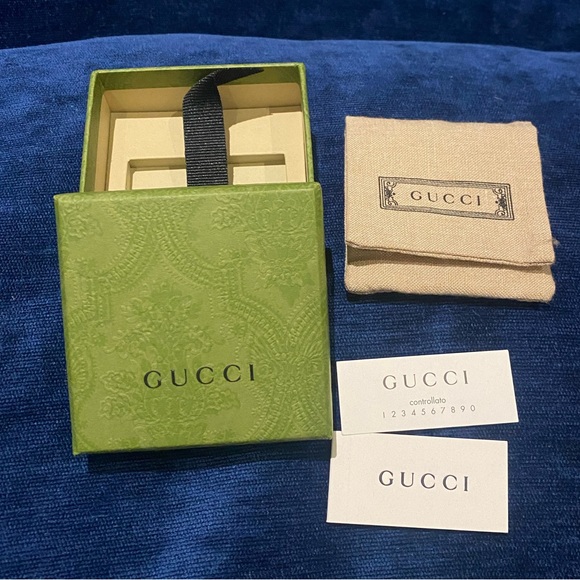 Gucci Love Britt Double Heart Drop Earrings Interlocking G Authentic - Picture 4 of 7